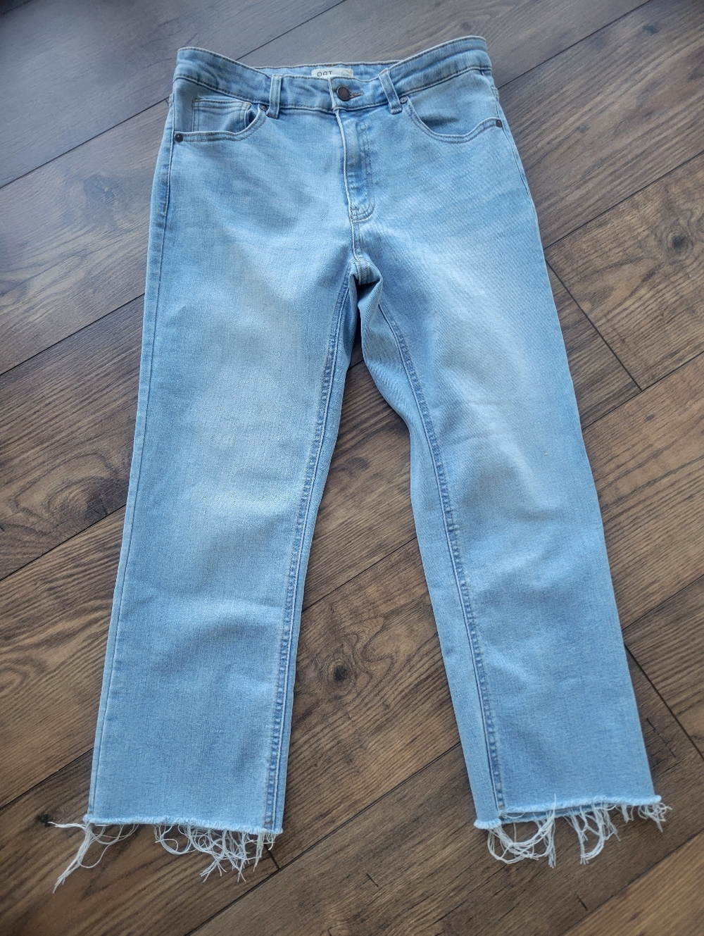 Oat NY Straight Wide Leg Ankle Jean Light Wash Size 8/29 Waist - Picture 2 of 5